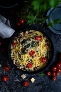 Spaghetti makaronai su triušiena